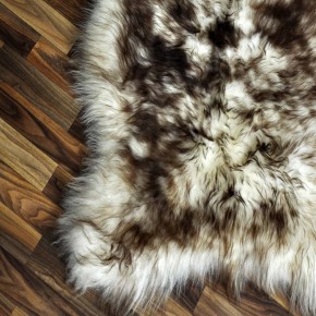 XXL ÖKO Island Schaffell weiß braun geflammt 125x80 Kamin Fell #9602