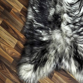 XXXL ÖKO Island Schaffell weiß schwarz geflammt 130x80 #9610
