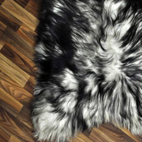 XXL ÖKO Island Schaffell weiß schwarz geflammt 125x75 Pelz #9617