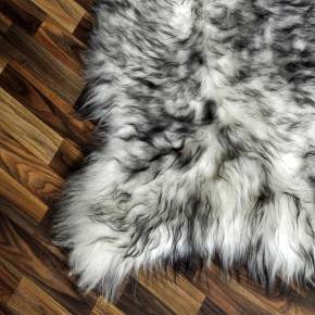 XXL ÖKO Island Schaffell weiß schwarz geflammt 125x85 #9620