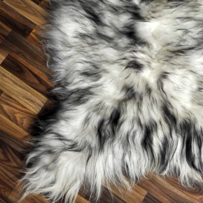 XXXL ÖKO Island Schaffell weiß schwarz geflammt 130x80 #9624