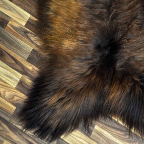 XXL ÖKO Island Schaffell schwarz braun geflammt 125x70 Feuer Kamin #9637