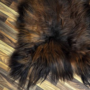 XL ÖKO Island Schaffell schwarz braun geflammt 115x80 Feuer Kamin #9641
