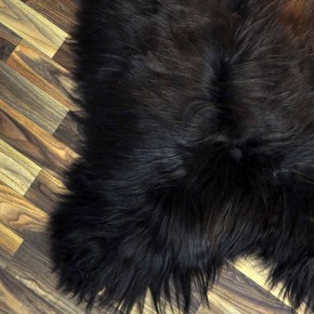 XXL ÖKO Island Schaffell schwarz braun geflammt 125x80 Feuer Kamin #9648