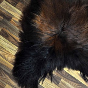 XXXL ÖKO Island Schaffell schwarz braun geflammt 130x80 Feuer Kamin #9649