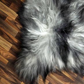 XXXL ÖKO Island Schaffell grau schwarzbraun 130x85 rustikal #9669