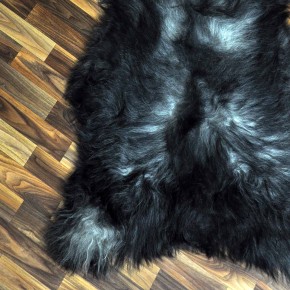 XXXL ÖKO Island Schaffell grau schwarzbraun 135x90 rustikal #9671