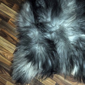 XXXL ÖKO Island Schaffell grau schwarzbraun 140x95 rustikal #9674
