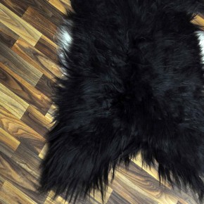 XXXL ÖKO Island Schaffell schwarzbraun weiß 135x80 riesig #9684