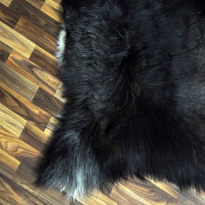 XXXL ÖKO Island Schaffell schwarzbraun grau 130x90 rustikal #9686