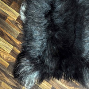 XXXL ÖKO Island Schaffell schwarzbraun grau 130x90 rustikal #9688