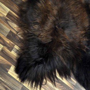 XXL ÖKO Island Schaffell schwarz braun geflammt 125x80 Feuer Kamin #9713