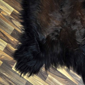 XL ÖKO Island Schaffell schwarz braun geflammt 115x85 Feuer Kamin #9720