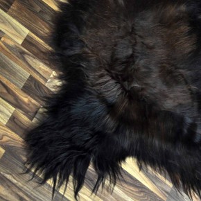 XXL ÖKO Island Schaffell schwarz braun geflammt 120x80 Feuer Kamin #9730