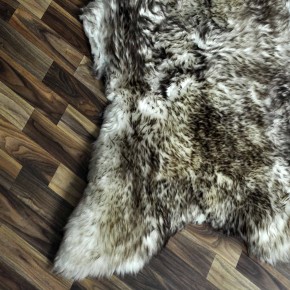 XXXL ÖKO Schaffell Lammfell weiss braun geflammt 140x80 Mufflon #9743