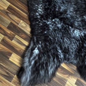 XXXL ÖKO Schaffell Lammfell grau schwarz geflammt 140x80 riesig #9756