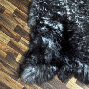 XXXL ÖKO Schaffell Lammfell grau schwarz geflammt 140x85 riesig #9760