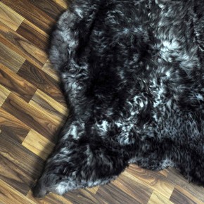 XXXL ÖKO Schaffell Lammfell grau schwarz geflammt 140x85 riesig #9762