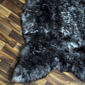 XXXL ÖKO Schaffell Lammfell grau schwarz geflammt 130x80 II Wahl #9767
