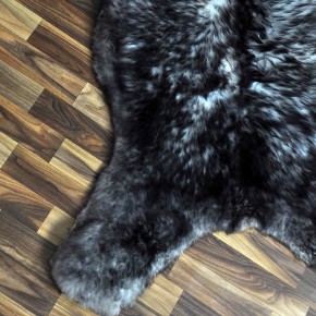 XXXL ÖKO Schaffell Lammfell grau schwarz geflammt 130x75 II Wahl #9775