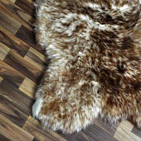 XXXL ÖKO Schaffell Lammfell weiss braun geflammt 140x80 Mufflon #9779