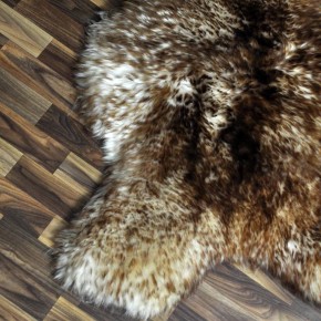XXXL ÖKO Schaffell Lammfell weiss braun geflammt 130x80 Mufflon #9783