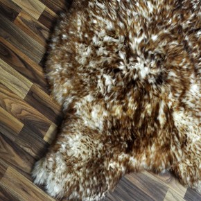 XXXL ÖKO Schaffell Lammfell weiss braun geflammt 130x90 Mufflon #9787