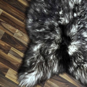 XL ÖKO Schaffell Lammfell weiss braun geflammt 115x70 Mufflon #9791