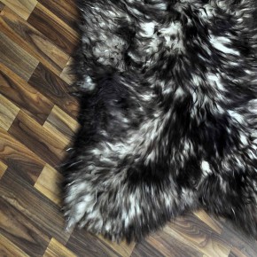 XL ÖKO Schaffell Lammfell weiss braun geflammt 115x80 Mufflon #9796
