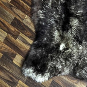 XXL ÖKO Schaffell Lammfell weiss braun geflammt 120x70 Mufflon #9798