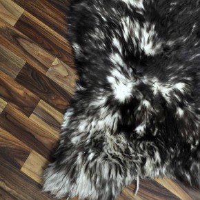 XXL ÖKO Schaffell Lammfell weiss braun geflammt 120x70 Mufflon #9804