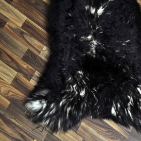 XXL ÖKO Schaffell Lammfell weiss braun geflammt 120x75 Mufflon #9809