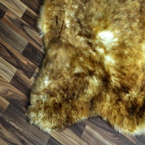 XXL ÖKO Schaffell Lammfell weiss braun geflammt 125x70 Mufflon #9821