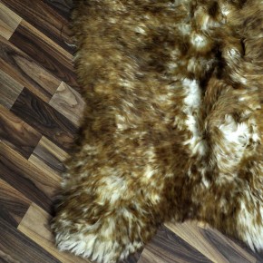 XL ÖKO Schaffell Lammfell weiss braun geflammt 115x70 Mufflon #9822