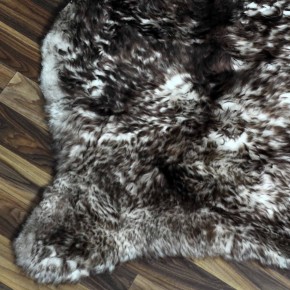 Echtes Schaffell Lammfell weiß braun geflammt 95x65 #9895